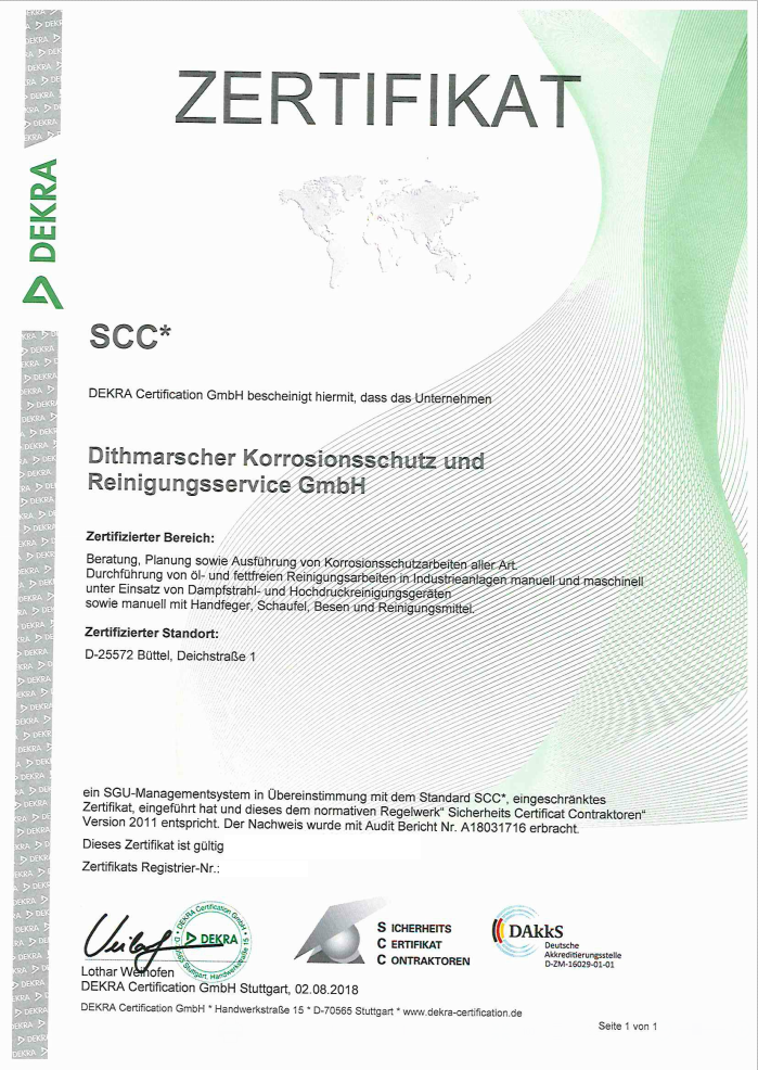 Diko-Service GmbH - Zertifikat SCC